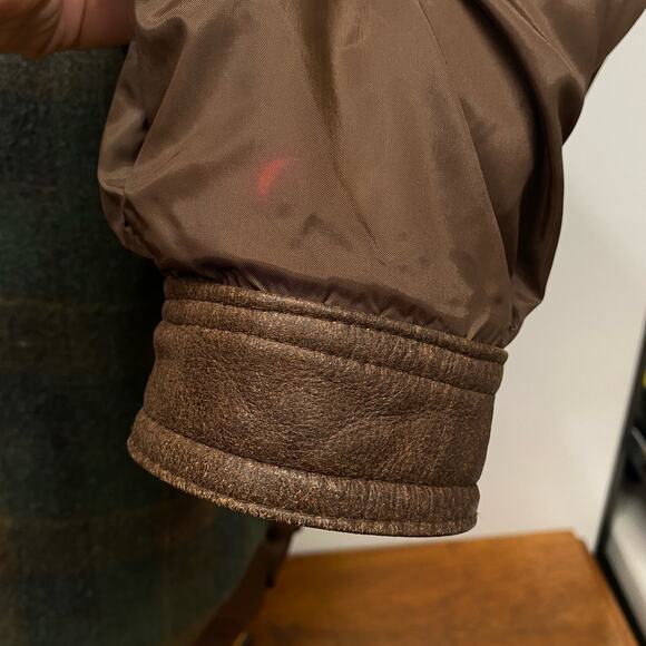 Wilsons Adventure Bound AB Brown Leather Bomber Jacket Thinsulate Lined Men's L - Picture 12 of 13